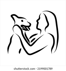 Line drawing of 
domestic dog