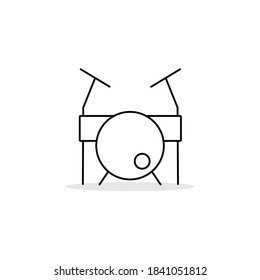 line drawing of a drum musical instrument.