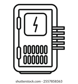 Line drawing of an electric meter measuring electricity consumption