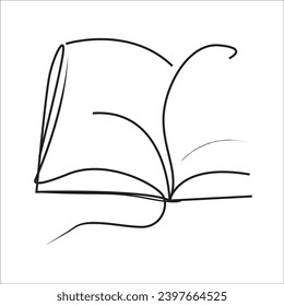 Dibujo en línea de libro elemental