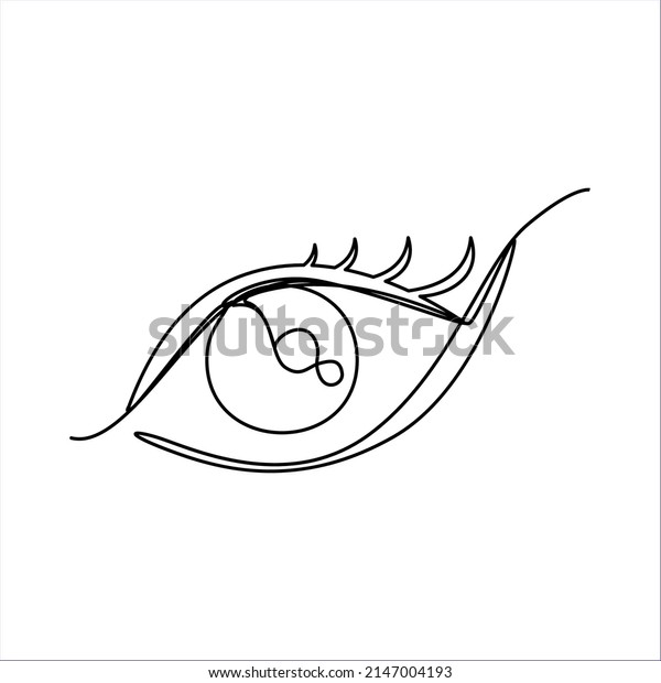 Line drawing eye\
Icon. Single draw ophthalmologist symbol, line art eyes, continuous\
monoline vision drawing, one outline lineart eyeball logo, linear\
vector illustration