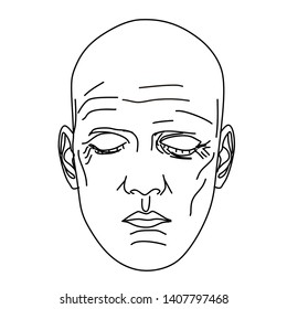 Line drawing of face, human concept, for art project, t-shirt, logo, line art, 