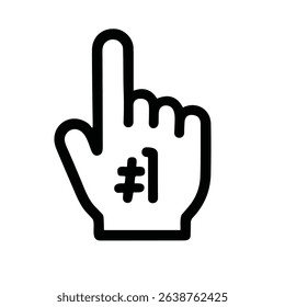 Line Drawing Finger Pointer Hand Number One Gesture Icon Symbol