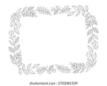 Dibujo de línea de marco floral