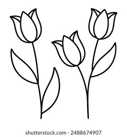 Dibujo lineal de una flor.