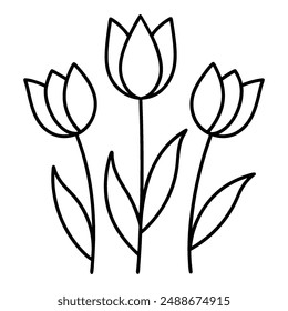 Eine Strichzeichnung einer Blume.