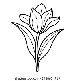 A line drawing of a flower.