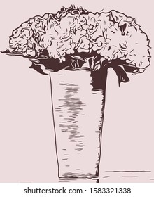 line drawing flower illustration. fashion bloom pattern.