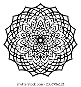 line drawing flower mandalas. Vintage decorative elements. Oriental pattern, vector illustration. Islam, Arabic, Indian, turkish, pakistan, chinese, ottoman motifs