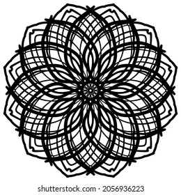 line drawing flower mandalas. Vintage decorative elements. Oriental pattern, vector illustration. Islam, Arabic, Indian, turkish, pakistan, chinese, ottoman motifs