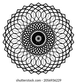 line drawing flower mandalas. Vintage decorative elements. Oriental pattern, vector illustration. Islam, Arabic, Indian, turkish, pakistan, chinese, ottoman motifs