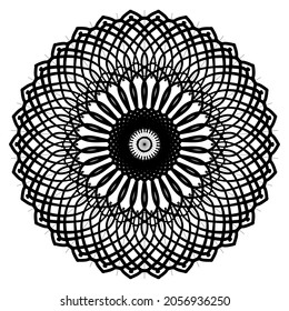 line drawing flower mandalas. Vintage decorative elements. Oriental pattern, vector illustration. Islam, Arabic, Indian, turkish, pakistan, chinese, ottoman motifs