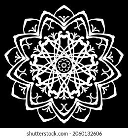 line drawing flower mandalas. Vintage decorative elements. Oriental pattern, vector illustration. Islam, Arabic, Indian, turkish, pakistan, chinese, ottoman motifs 