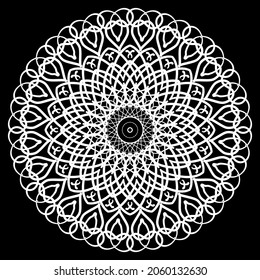 line drawing flower mandalas. Vintage decorative elements. Oriental pattern, vector illustration. Islam, Arabic, Indian, turkish, pakistan, chinese, ottoman motifs 