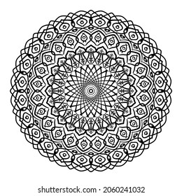 line drawing flower mandalas. Vintage decorative elements. Oriental pattern, vector illustration. Islam, Arabic, Indian, turkish, pakistan, chinese, ottoman motifs 
