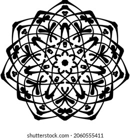 line drawing flower mandalas. Vintage decorative elements. Oriental pattern, vector illustration. Islam, Arabic, Indian, turkish, pakistan, chinese, ottoman motifs 