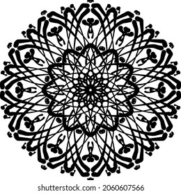 line drawing flower mandalas. Vintage decorative elements. Oriental pattern, vector illustration. Islam, Arabic, Indian, turkish, pakistan, chinese, ottoman motifs 