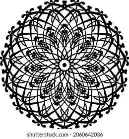 line drawing flower mandalas. Vintage decorative elements. Oriental pattern, vector illustration. Islam, Arabic, Indian, turkish, pakistan, chinese, ottoman motifs 