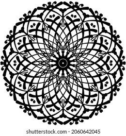 line drawing flower mandalas. Vintage decorative elements. Oriental pattern, vector illustration. Islam, Arabic, Indian, turkish, pakistan, chinese, ottoman motifs 
