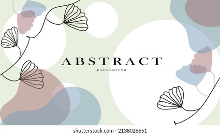 Blumen mit Linien auf abstraktem Hintergrund in Pastellfarben