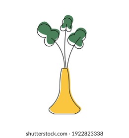 Line drawing flowers. Botanical art. Minimalist floral design. Vector illustration.