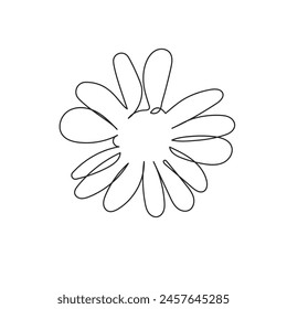 Line drawing of flowers. Continuous line drawing icon. Vector illustration