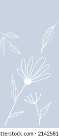 Line drawing of flowers on a pastel background