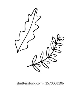 Line drawing flowers simple hand drawn vector illustration