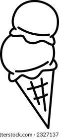 Line drawing food icon ice cone