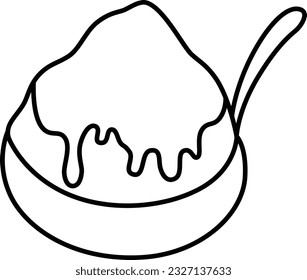 Line drawing food icon shaved ice