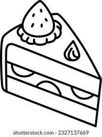 Line drawing food icon Shortcake