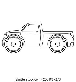 line drawing to form a pickup car