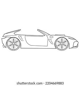 
line drawing forming car vector convertible