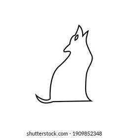 line drawing Fox Black and white Illustrator