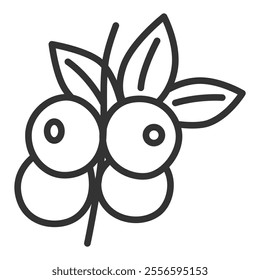Line drawing fruit single item icon peas