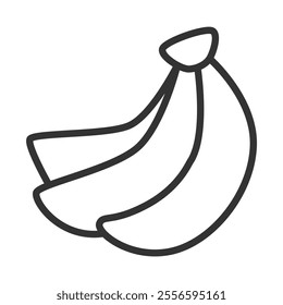 Line drawing fruit single item icon banana