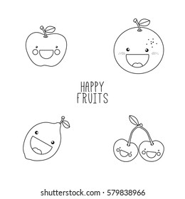 Line drawing fruits
