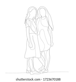  line drawing of a girl