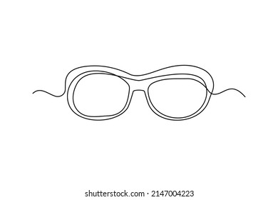 Line drawing glasses. Single draw eyeglasses, line art ocular, continuous monoline drawing eye glass, one outline lineart glasses logo, linear vector illustration