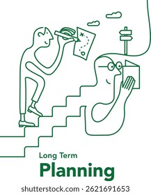 Line drawing of goal Planning
