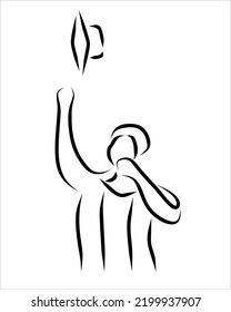 Line drawing of graduation people