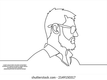 dibujo de línea del tipo en gafas.icono plano