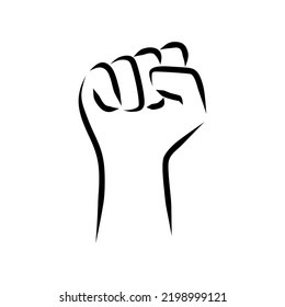 Line drawing of hand gesture