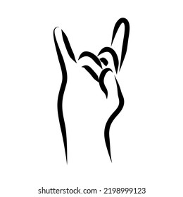 Line drawing of hand gesture