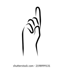 Line drawing of hand gesture
