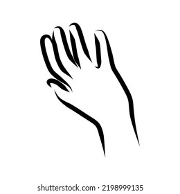 Dibujo de línea del gesto de la mano