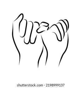 Line drawing of hand gesture