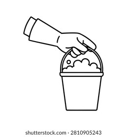Line drawing hand holding