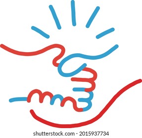 Line drawing of a hand shaking hands