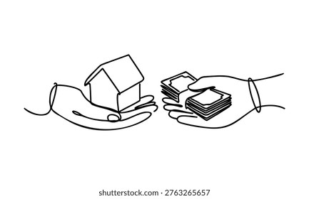 Line drawing hands holding